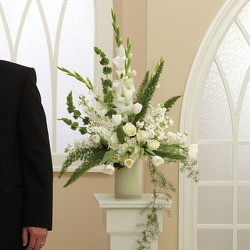 Cream Pedestal Arrangement from your Sebring, Florida florist