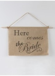 Here Comes The Bride Burlap Sign from your Sebring, Florida florist