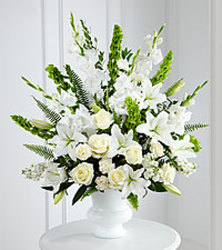 All White Sympathy Vase from your Sebring, Florida florist
