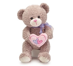 Valentine Bear with Pink Heart from your Sebring, Florida florist