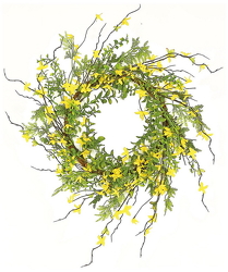 Faux Forsythia Wreath from your Sebring, Florida florist