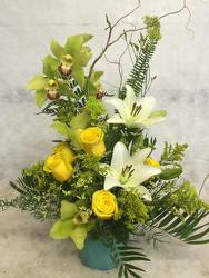 Green Cymbidiums and Lilies Oh My from your Sebring, Florida florist