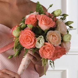Coral Rose Bridal Bouquet from your Sebring, Florida florist