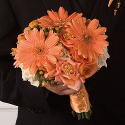 Peach Gerbera Bridal Bouquet from your Sebring, Florida florist