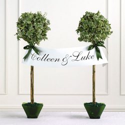 Ivy Topiary Pair With Name Banner from your Sebring, Florida florist
