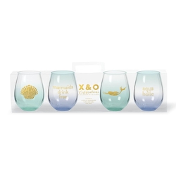 Mermaids 4 Pack Stemless Wine from your Sebring, Florida florist