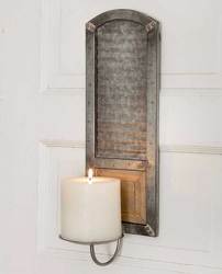 Metal Washboard Pillar Candle Sconce from your Sebring, Florida florist
