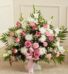 Pink & White Sympathy Basket from your Sebring, Florida florist