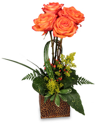 Topiary Of Orange Roses from your Sebring, Florida florist