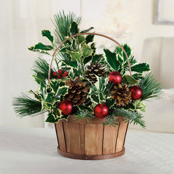 Evergreen Holly Basket from your Sebring, Florida florist