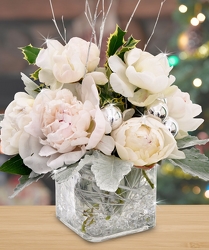 Peonies Christmas Cube from your Sebring, Florida florist