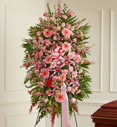 Pink Sympathy Standing Spray from your Sebring, Florida florist