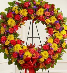 Fall Colors Standing Wreath from your Sebring, Florida florist