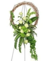 Green and White Grapevine Wreath from your Sebring, Florida florist